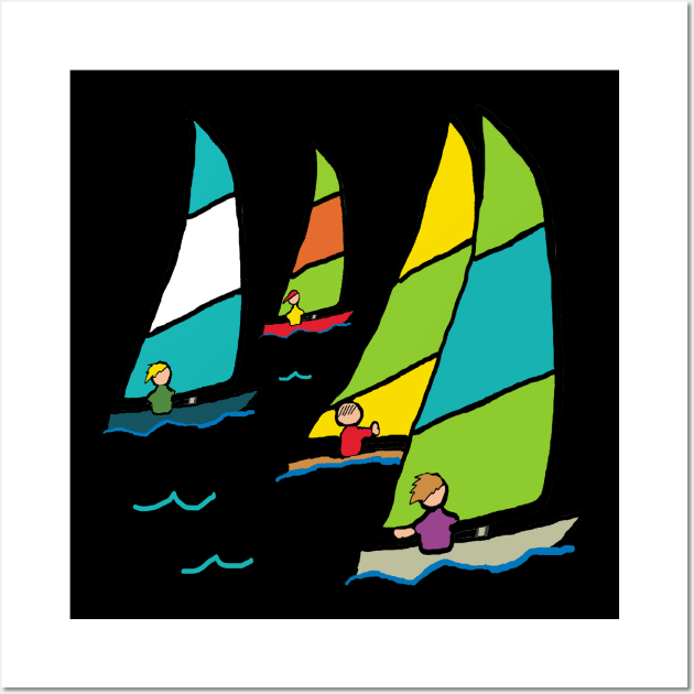 Sailing Dinghy Race Wall Art by Mark Ewbie